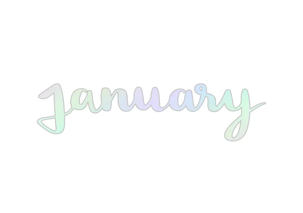 Januar Hand Schriftzug mit Pastellfarben — Stockvektor