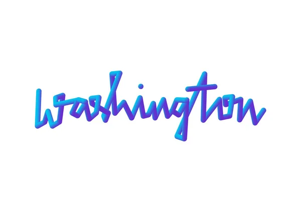 Washington letras de la mano con efecto azul 3d — Archivo Imágenes Vectoriales