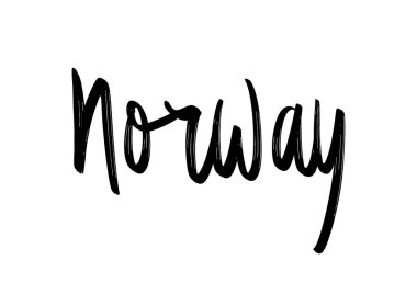 Norveç el yazısı beyaz arkaplanda
