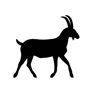 Düz biçimdeki keçi vektör simgesinin silueti
