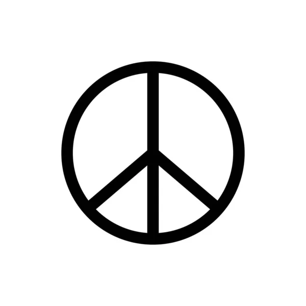 Symbole de paix vecteur icône avec noir dans le style plat — Image vectorielle
