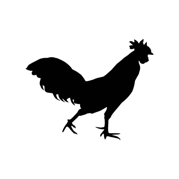 Silhuet af høne vektor ikon i flad stil – Stock-vektor