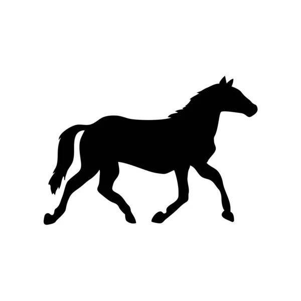 Silhouette de l'icône de vecteur de cheval dans le style plat — Image vectorielle