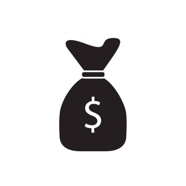 Para çantası vektör simgesi düz biçimli