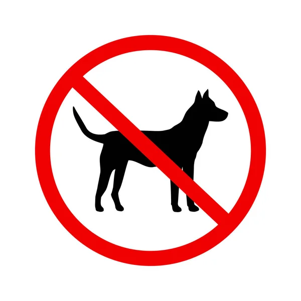 Keine Hunde signieren Vektorsymbol im flachen Stil — Stockvektor
