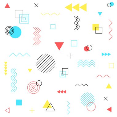 Memphis tarzında geometrik şablon arkaplanı