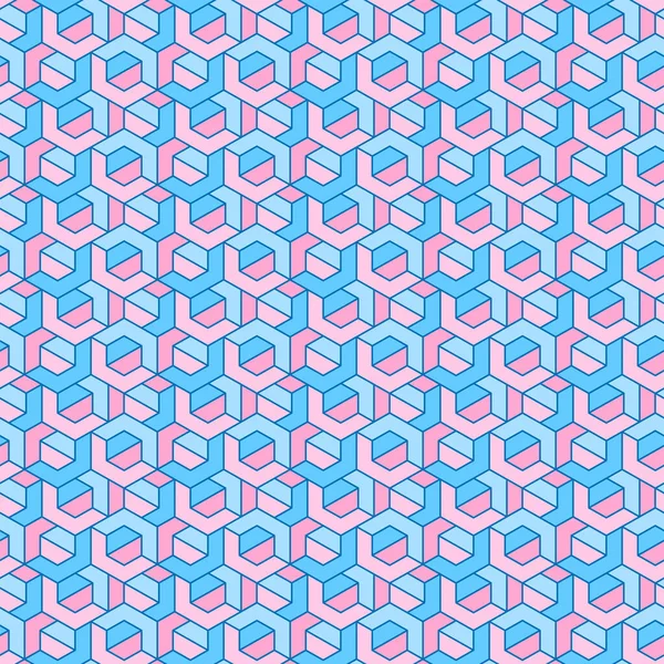 Täckmall design med rosa och blå geometriskt mönster — Stock vektor