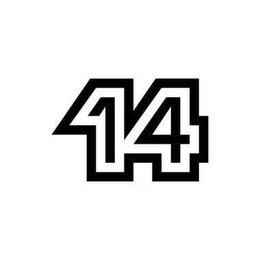 14 numaralı vektör simgesi tasarımı