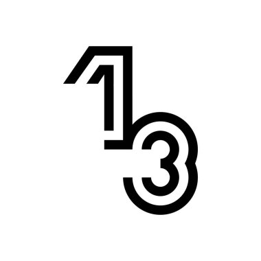 13 numaralı vektör simgesi tasarımı