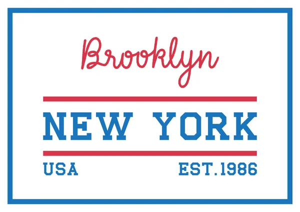 Brooklyn letras a mano con diseño tipográfico de Nueva York — Vector de stock