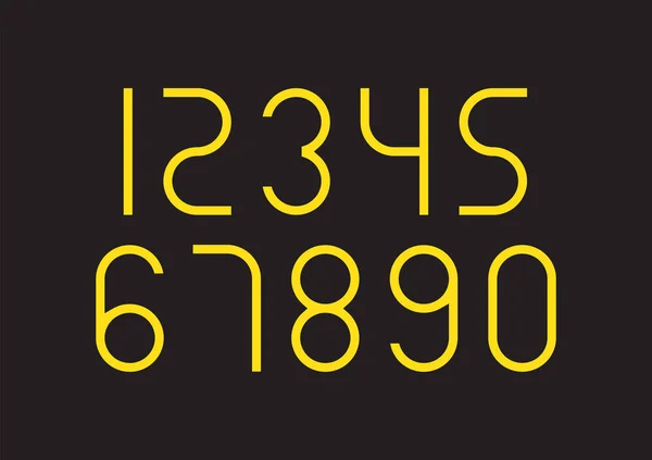 黄色のタイポグラフィの要素を持つ数の集合 — ストックベクタ