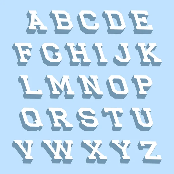 Lettres alphabétiques avec effet isométrique 3d — Image vectorielle