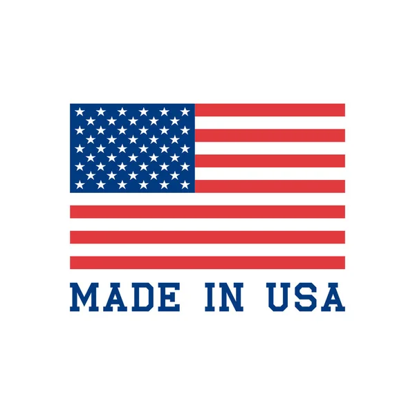 Gemaakt in Usa icoon met Amerikaanse vlag — Stockvector