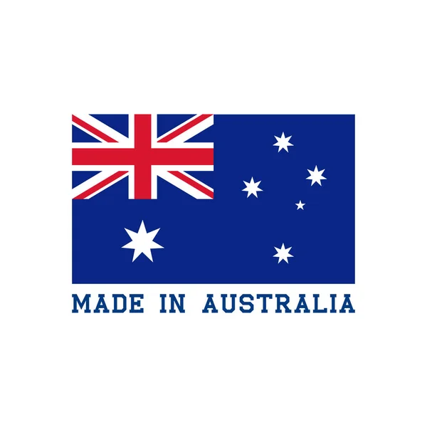 Hecho en Australia icono con bandera australiana — Archivo Imágenes Vectoriales