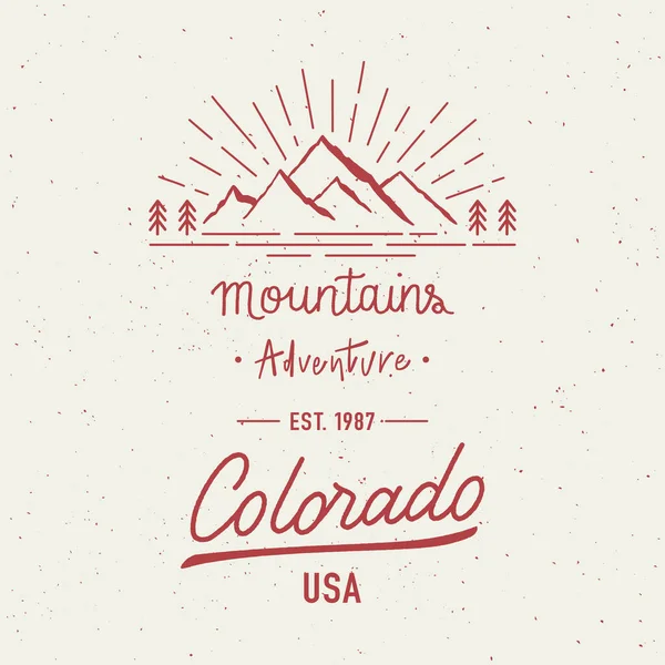 Dağ macerası ve Colorado el yazısı — Stok Vektör