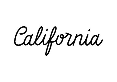 Kaliforniya el yazısı beyaz arka planda.