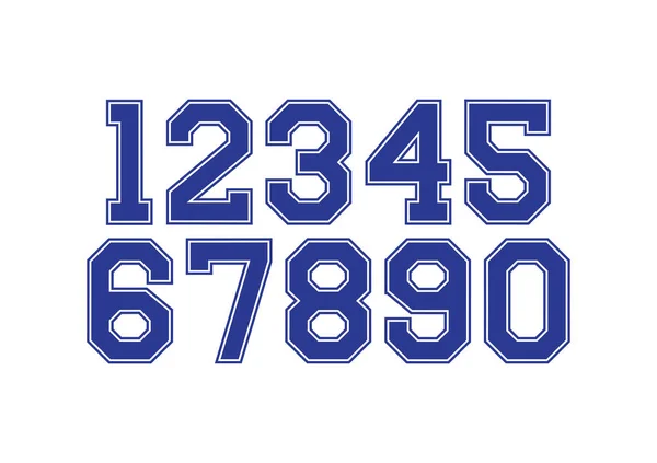 Set Numbers Blue White Typography Design Elements — Stock Vector