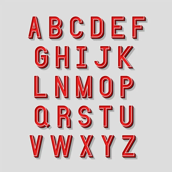 Letras Alfabeto Com Efeito Isométrico Ilustração Vetorial —  Vetores de Stock
