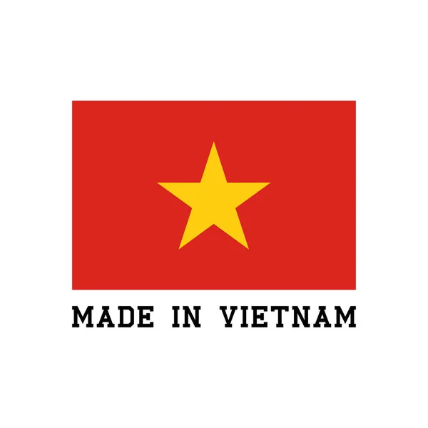 Hergestellt Vietnam Ikone Mit Vietnamesischer Flagge Etikettenvektorlogo Für Verpackungsdesign — Stockvektor