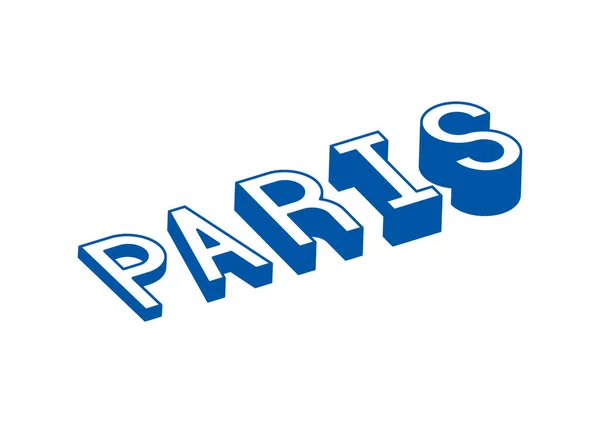 Texto Paris Com Efeito Isométrico — Vetor de Stock