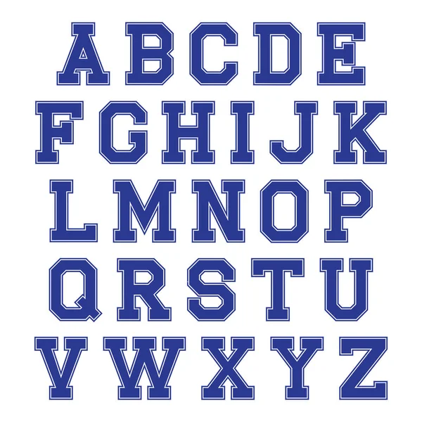 Blaue Und Weiße Buchstaben Auf Weißem Hintergrund — Stockvektor