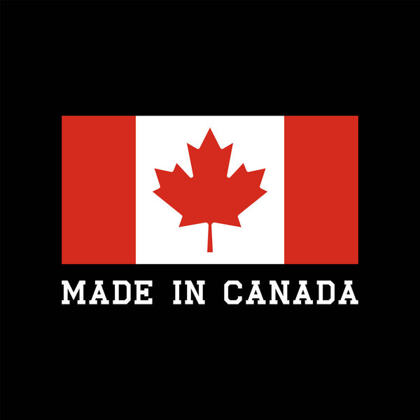 Сделано в Канаде с канадским флагом. Логотип вектора этикетки для дизайна упаковки
.