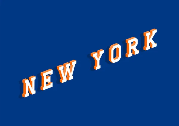 Texte New York Avec Effet Isométrique — Image vectorielle