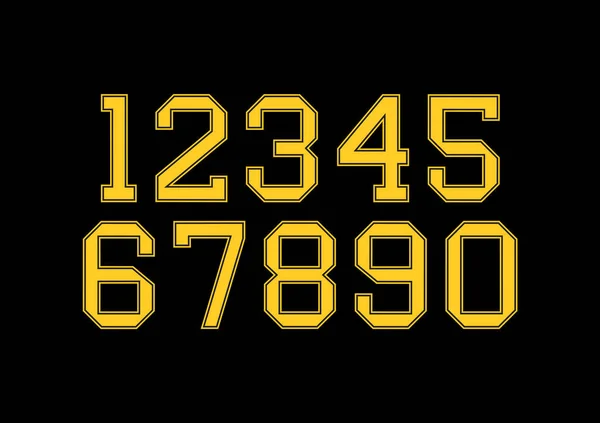 Set Numbers Yellow Black Typography Design Elements — Stock Vector