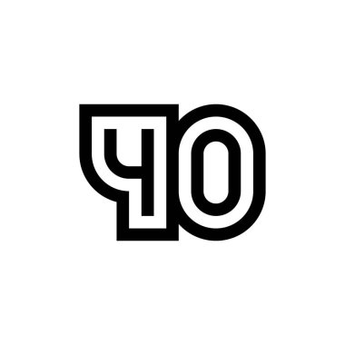 Web sitesi için 40 numaralı vektör simgesi tasarımı, bilgi, broşür, kapak, kutlama etkinliği, davet, selamlama, web şablonu.