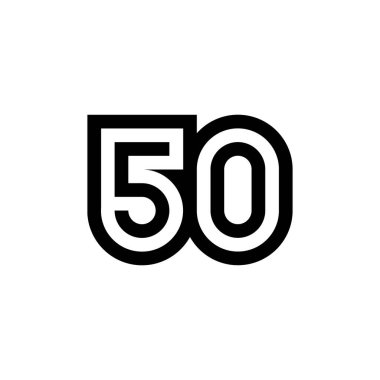 Web sitesi için 50 numaralı vektör simgesi tasarımı, bilgi, broşür, kapak, kutlama etkinliği, davet, selamlama, web şablonu.