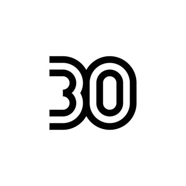 Web sitesi için 30 numaralı vektör simgesi tasarımı, bilgi, broşür, kapak, kutlama olayı, davet, selamlama, web şablonu.