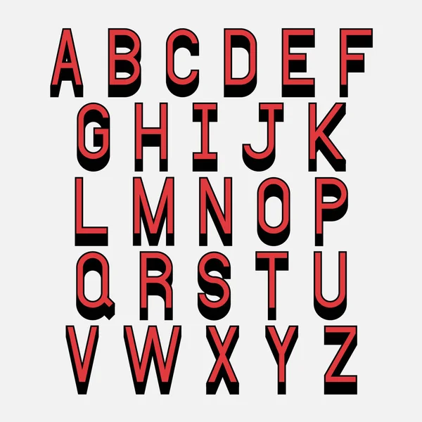 Letras Alfabeto Com Efeito Isométrico Ilustração Vetorial —  Vetores de Stock