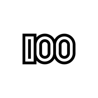 Web sitesi, bilgi, broşür, kapak, kutlama etkinliği, davet, selamlama, web şablonu için 100 numaralı vektör simgesi tasarımı.