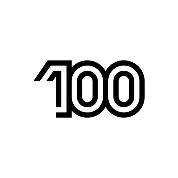 Nomor 100 Desain Ikon Vektor Untuk Situs Web Infografis Brosur - Stok Vektor