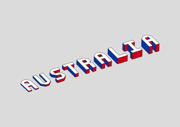 3Dアイソメトリック効果を持つオーストラリアのテキスト — ストックベクタ