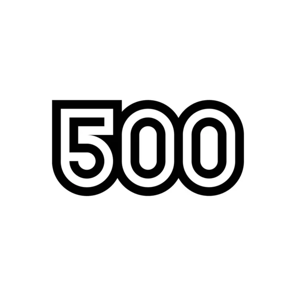 Número 500 Vetor Ícone Design Para Site Infográfico Brochura Capa — Vetor de Stock