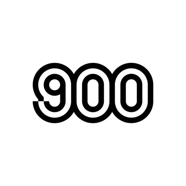Nomor 900 Desain Ikon Vektor Untuk Situs Web Infografis Brosur - Stok Vektor