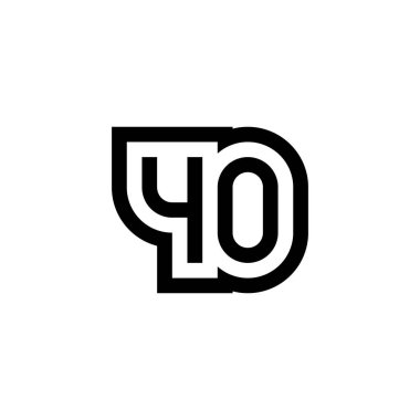40 numaralı vektör simgesi tasarımı. Vektör illüstrasyonu.