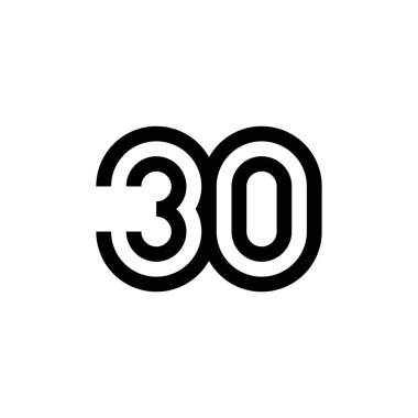 Web sitesi için 30 numaralı vektör simgesi tasarımı, bilgi, broşür, kapak, kutlama olayı, davet, selamlama, web şablonu.