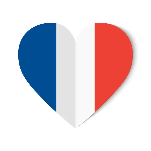 Σημαία Γαλλίας Origami Στυλ Στην Καρδιά Φόντο — Διανυσματικό Αρχείο