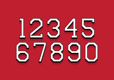 3D izometrik efektli sayılar kümesi. Vektör illüstrasyonu.