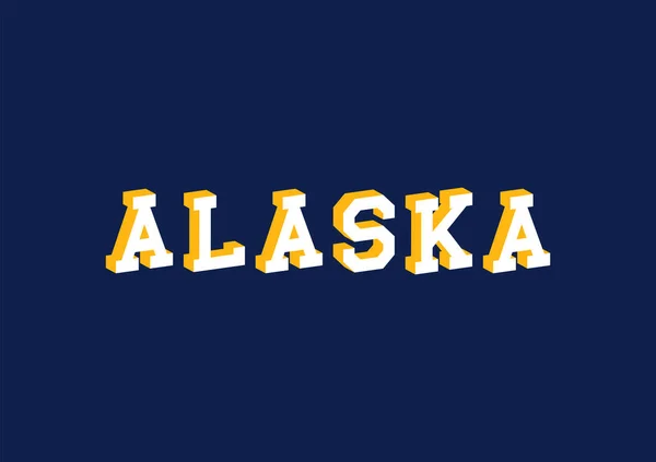 Alaska Texte Avec Effet Isométrique — Image vectorielle