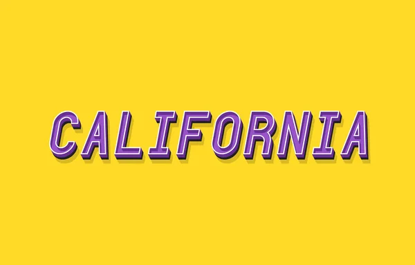 California Texto Con Efecto Isométrico — Vector de stock