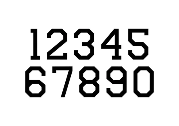 Zahlensatz Mit Schwarzen Typografie Gestaltungselementen — Stockvektor
