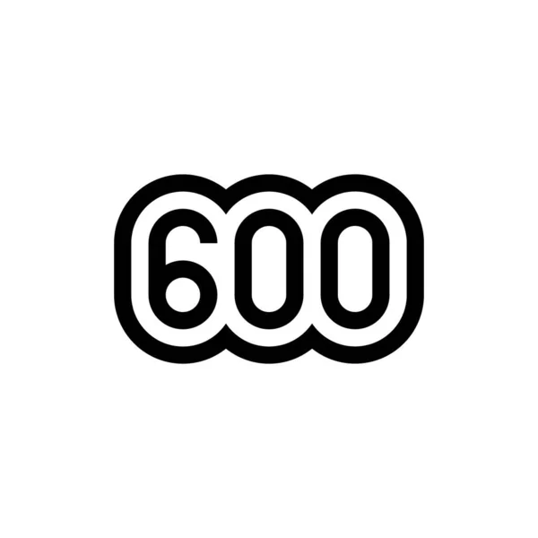600 Numaralı Vektör Simgesi Tasarımı Vektör Illüstrasyonu — Stok Vektör
