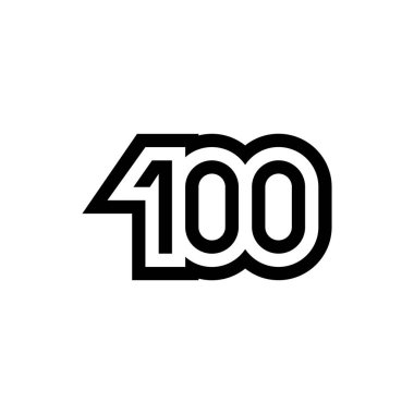 100 numaralı vektör ikonu tasarımı. Vektör illüstrasyonu.
