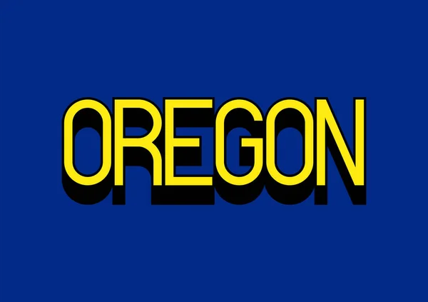 Texte Oregon Avec Des Éléments Conception Typographie Jaune Noir Sur — Image vectorielle