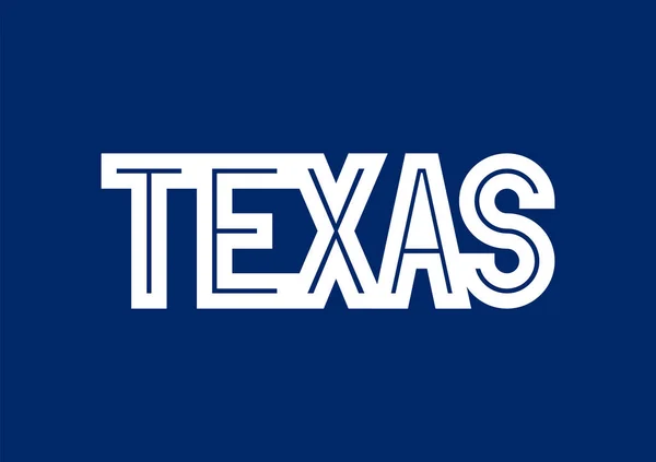 Elementos Design Tipografia Texas Com Fundo Azul Branco —  Vetores de Stock