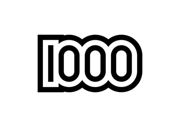 Number 1000 Vector Icon Design Vector Illustration — Stock Vector