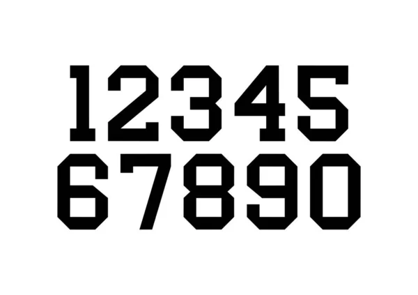 Set Numbers Black Typography Design Elements — Stock Vector